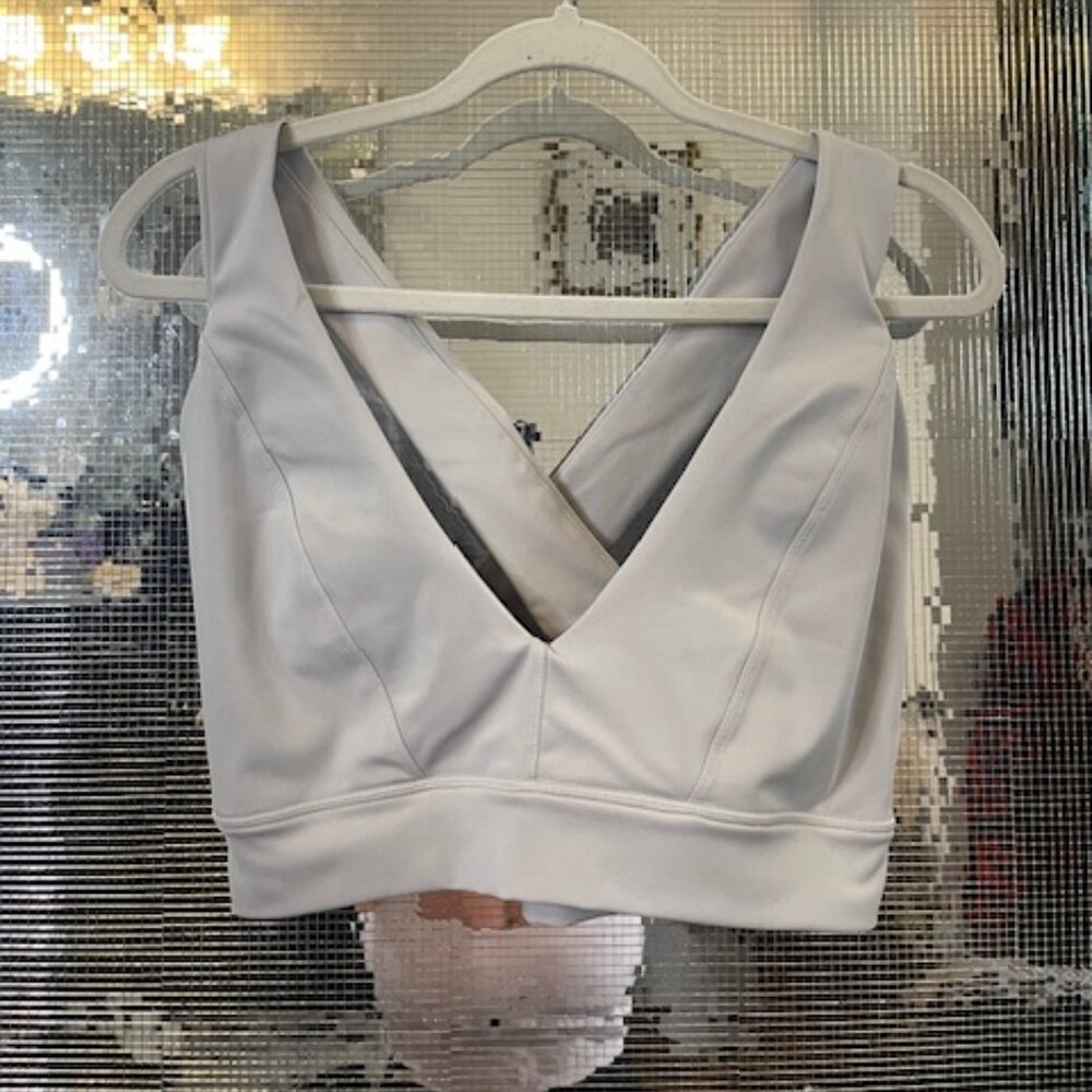 Light Gray Sports Bra Criss Cross Back